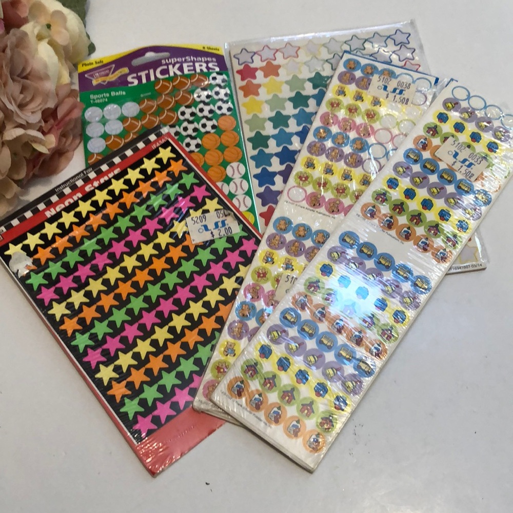 Frank Schaffer Chart Seals Trend Stickers Stars 1990s Junk Journal Stickers Tiny